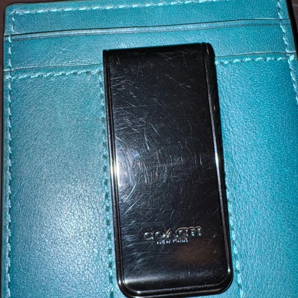 Coach Teal Card Holder